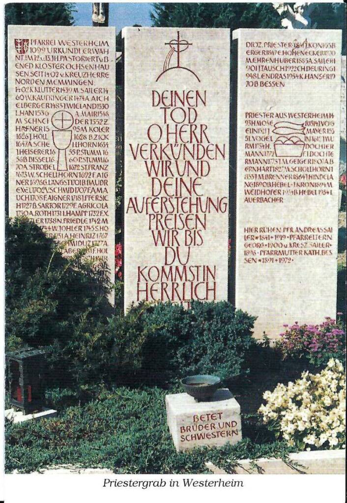 Dorfgeschichte -   Priestergrab in Westerheim