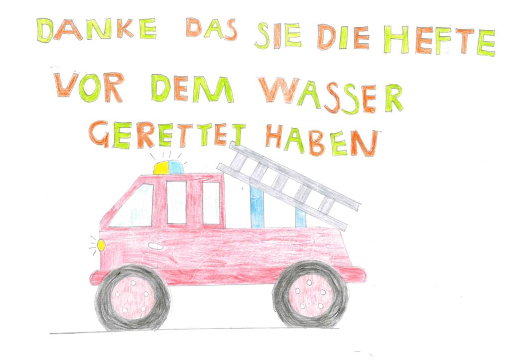 Grundschule Westerheim - Dankesbilder an die Feuerwehr und die Bürgermeisterin