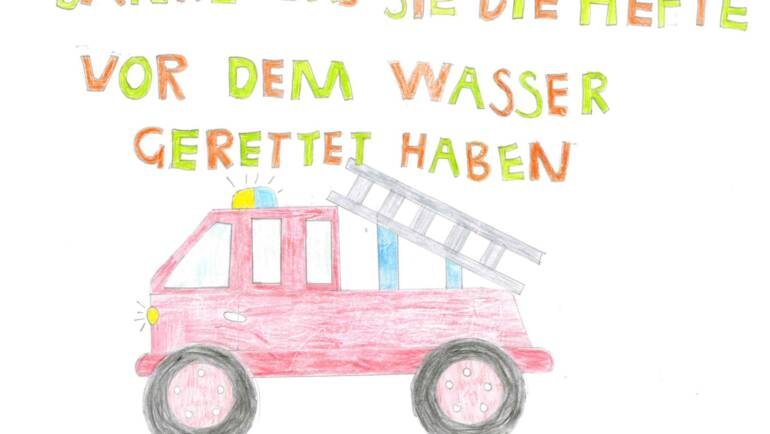 Grundschule Westerheim – Dankesbilder an die Feuerwehr und die Bürgermeisterin