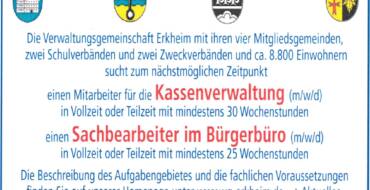Stellenanzeige der Verwaltungsgemeinschaft Erkheim